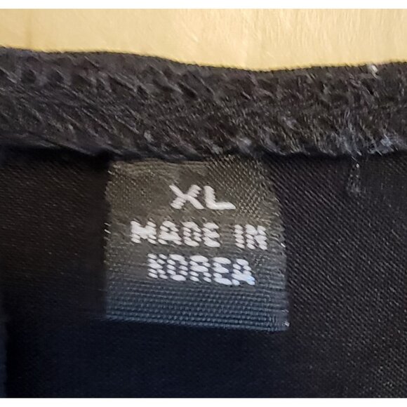 Vintage Anne Klein Top Sz XL Blouse Black Short Sleeve Career Classic Office - Picture 3 of 9